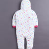 Pink & White Baby Girls Full Sleeves Hooded Sleepsuit Pack Of 2