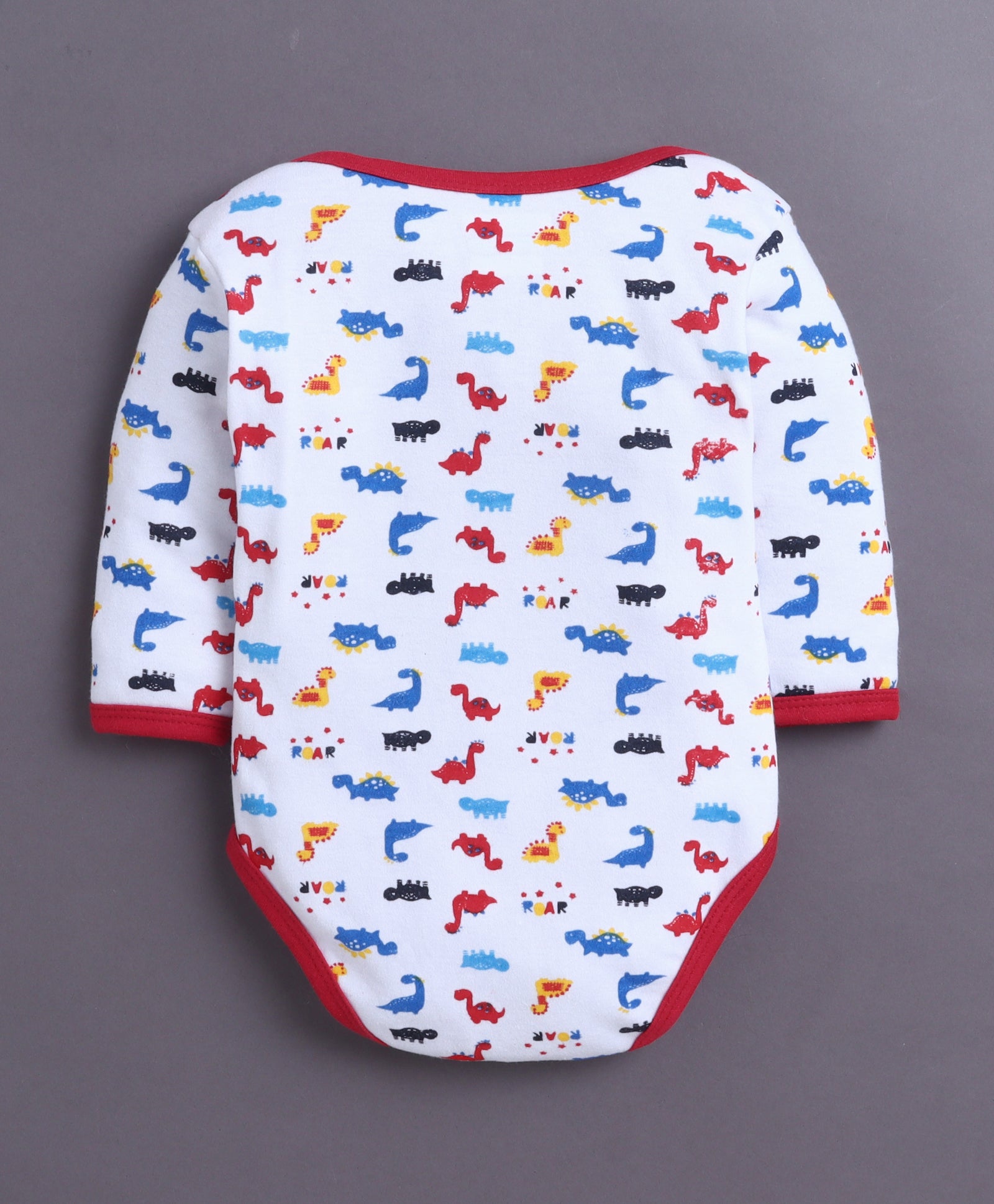 Red & White Baby Boys Full Sleeves Cotton Bodysuit / Onesies Pack Of 3