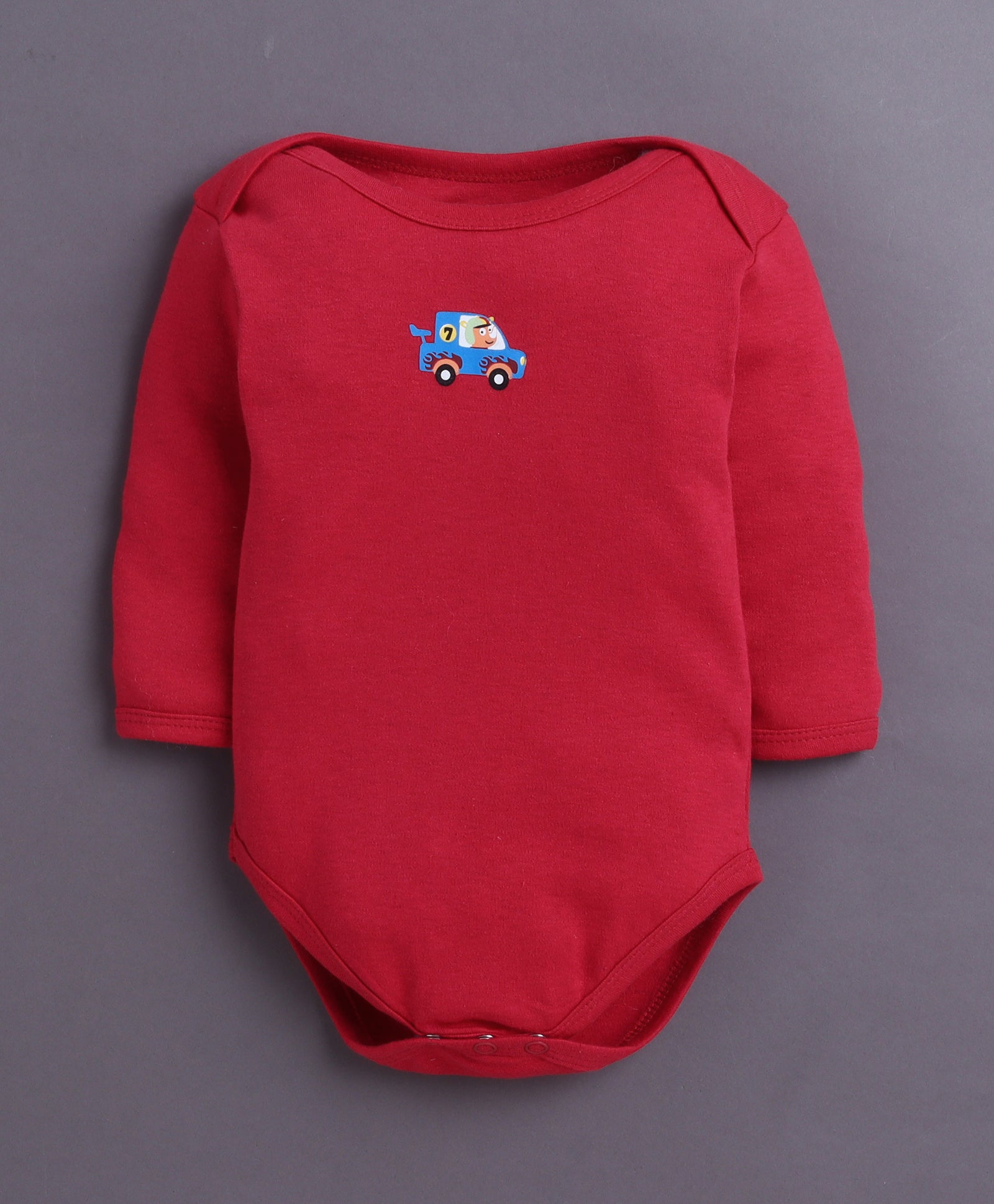 Red & White Baby Boys Full Sleeves Cotton Bodysuit / Onesies Pack Of 3
