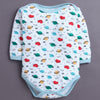 Sky Blue & White Baby Boys Full Sleeves Cotton Bodysuit / Onesies Pack Of 3