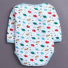 Sky Blue & White Baby Boys Full Sleeves Cotton Bodysuit / Onesies Pack Of 3