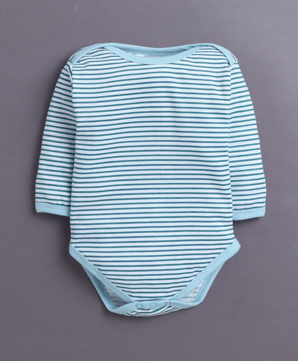Bumzee Sky Blue & White Graphic Print Bodysuit, Pack of 3, Full Sleeves, Onesie (Style Peb11026)