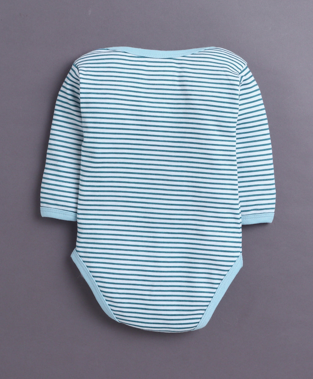 Bumzee Sky Blue & White Graphic Print Bodysuit, Pack of 3, Full Sleeves, Onesie (Style Peb11026)