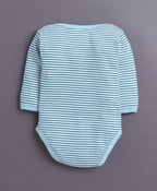 Bumzee Sky Blue & White Graphic Print Bodysuit, Pack of 3, Full Sleeves, Onesie (Style Peb11026)