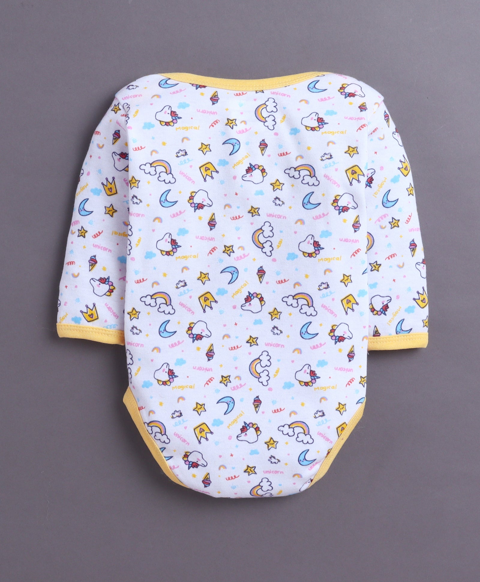 Yellow & White Baby Girls Full Sleeves Cotton Bodysuit / Onesies Pack Of 3