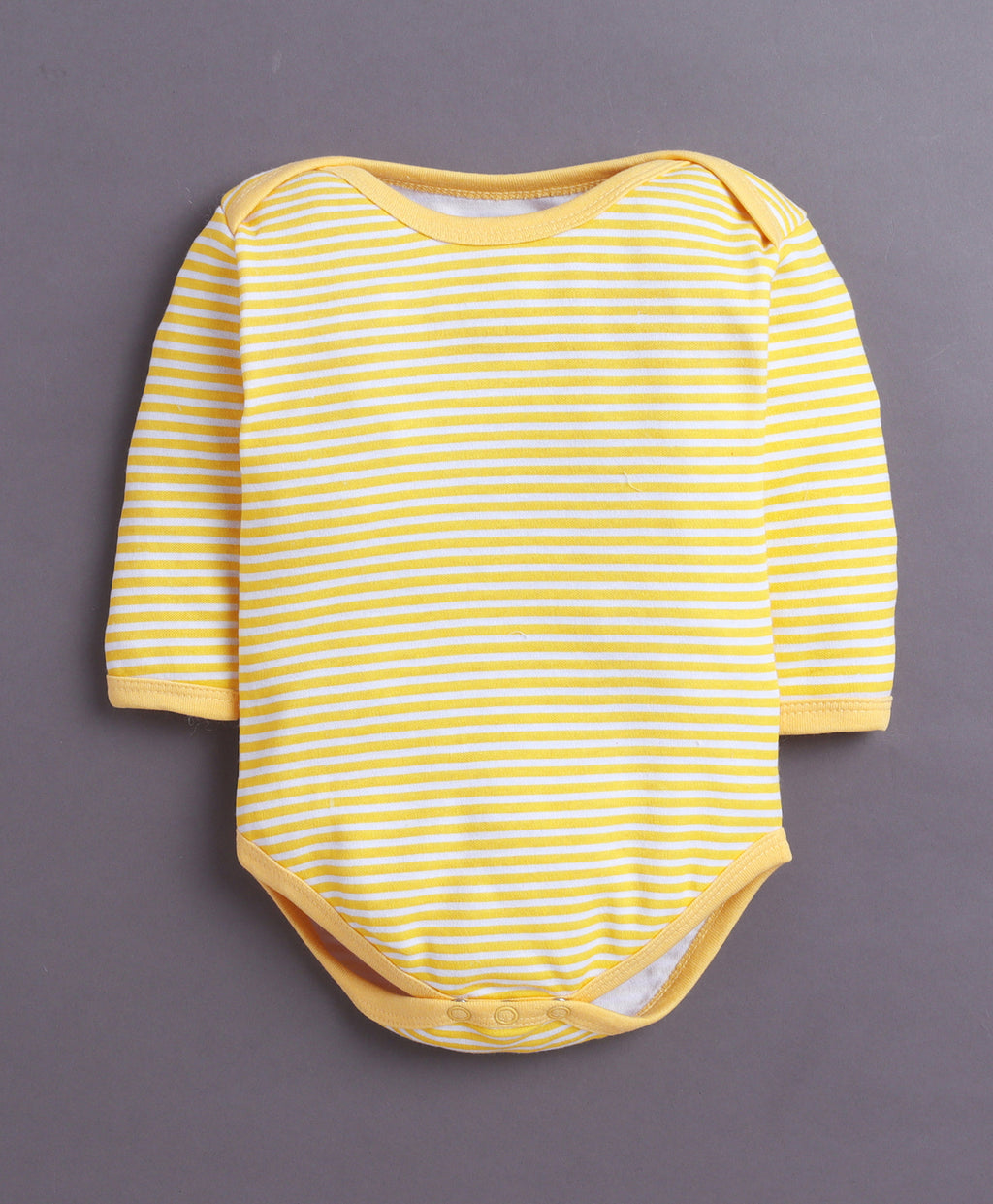 Bumzee Yellow & White Animal Print Bodysuit, Pack of 3, Full Sleeves, 100% Cotton (Style Peb11028)