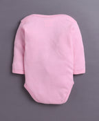 Bumzee Pink & White Graphic Print Bodysuit, Pack of 3, Full Sleeves, 100% Cotton, Onesie (Style Peb11029)
