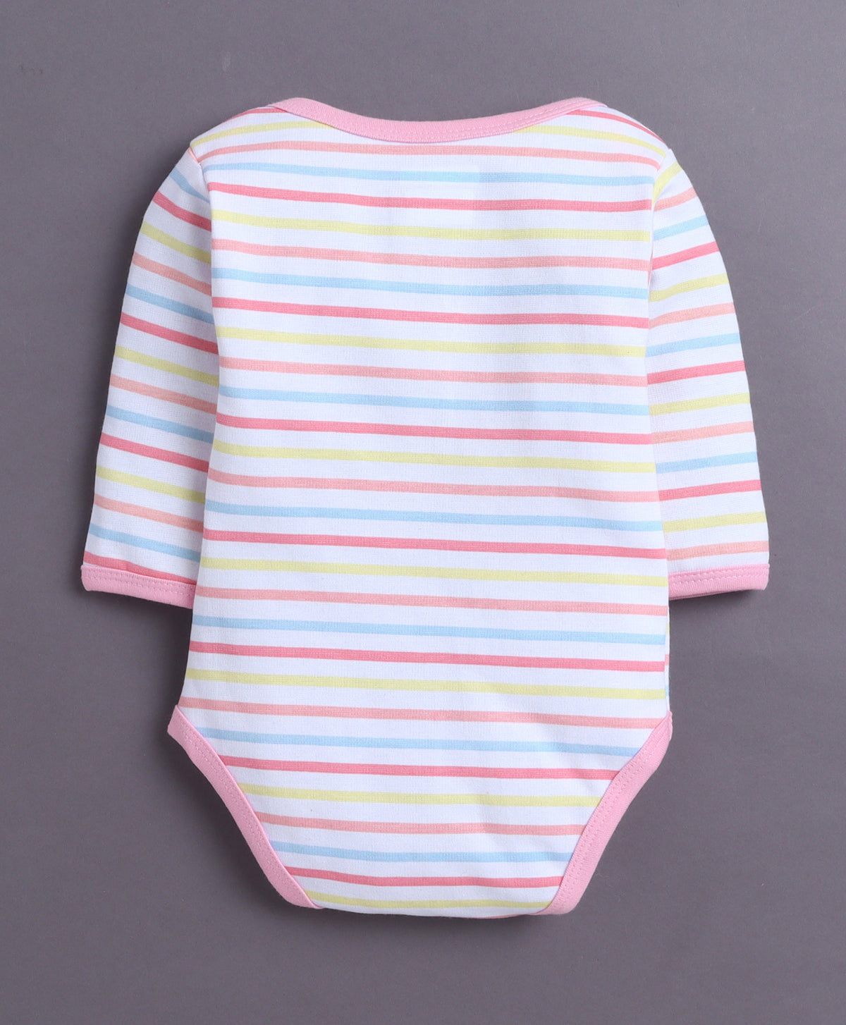 Bumzee Pink & White Graphic Print Bodysuit, Pack of 3, Full Sleeves, 100% Cotton, Onesie (Style Peb11029)