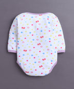 Bumzee Lavender & White Floral Print Bodysuit, Pack of 3, Full Sleeves