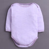 Lavender & White Baby Girls Full Sleeves Cotton Bodysuit / Onesies Pack Of 3
