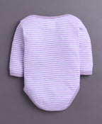 Bumzee Lavender & White Floral Print Bodysuit, Pack of 3, Full Sleeves