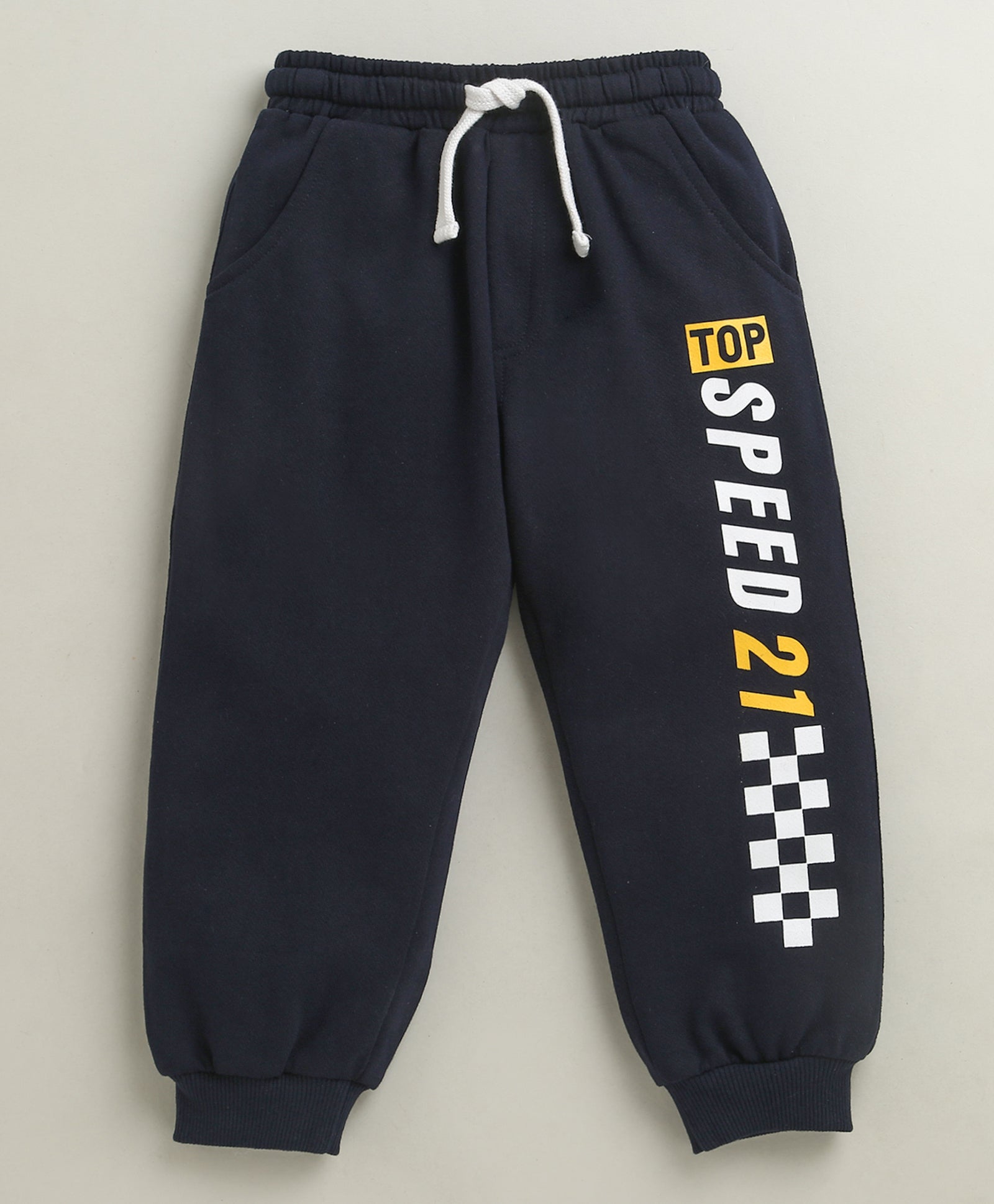 Navy Boys Cotton Full Length Jogger