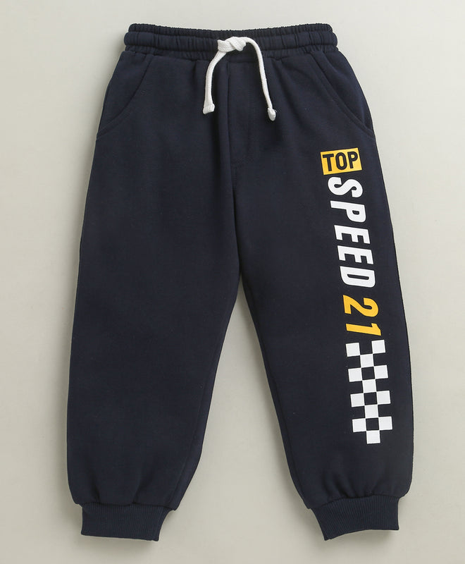 Navy Boys Cotton Full Length Jogger