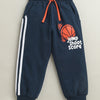 Navy Boys Cotton Full Length Jogger