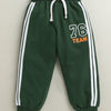 Green Boys Cotton Full Length Jogger