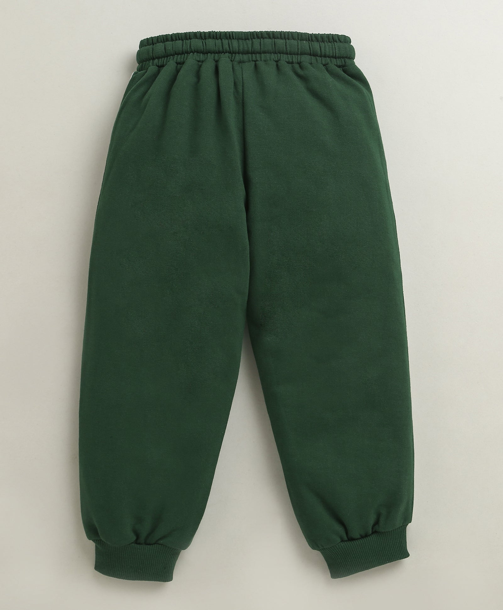 Green Boys Cotton Full Length Jogger
