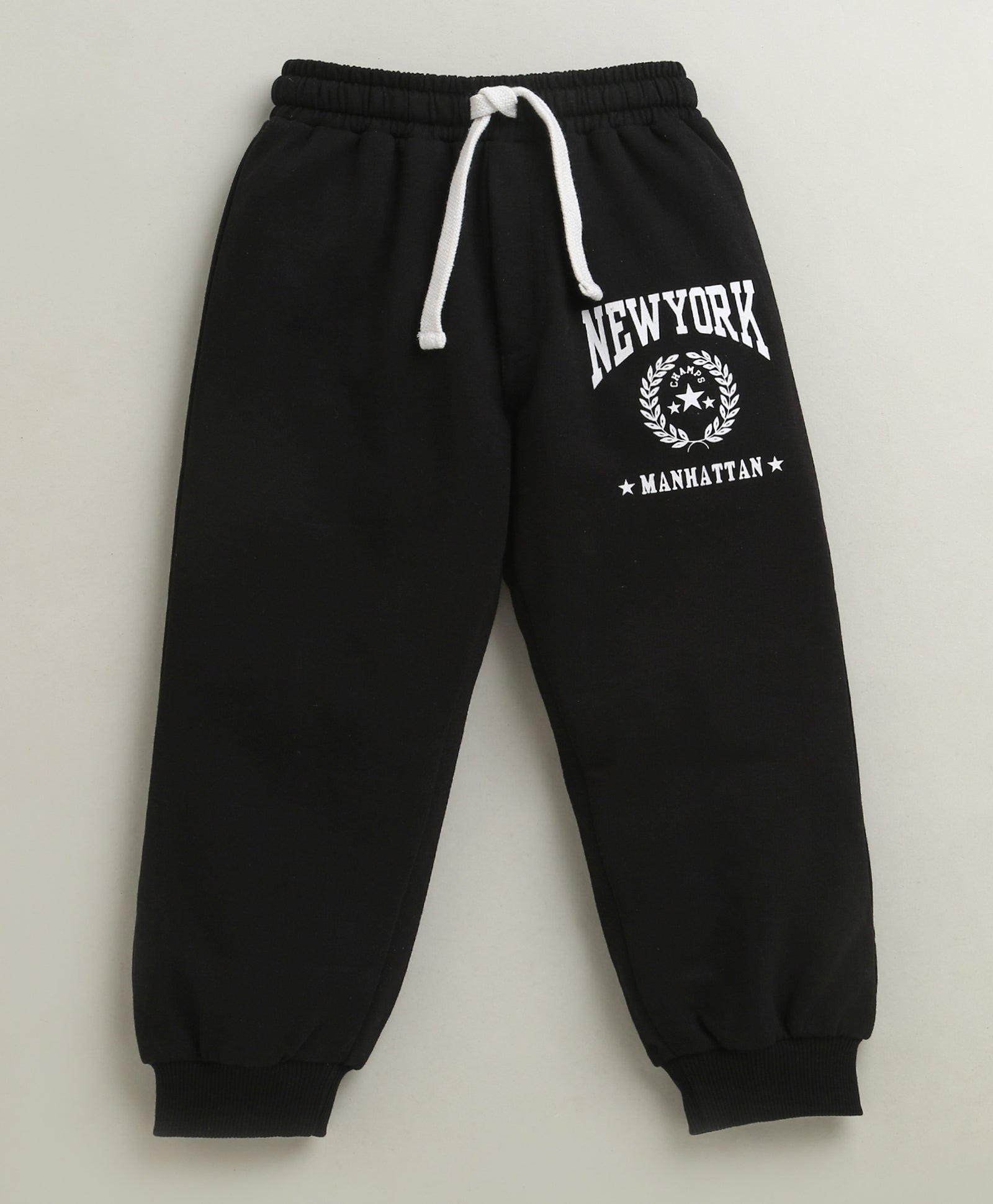 Black Boys Cotton Full Length Jogger