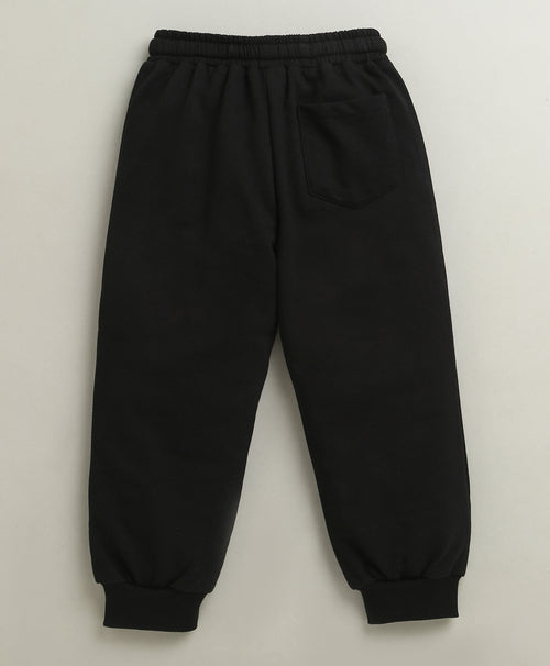 Black Boys Cotton Full Length Jogger