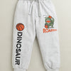 Grey Melange Boys Cotton Full Length Jogger