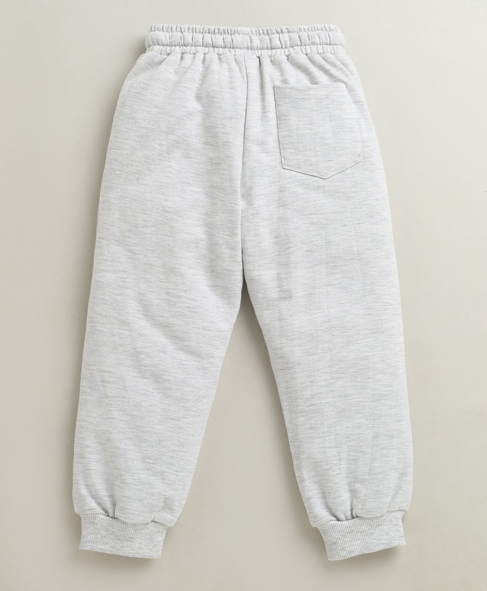Grey Melange Boys Cotton Full Length Jogger