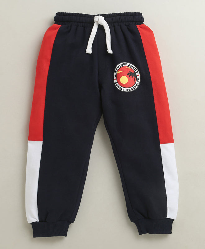 Navy Boys Cotton Full Length Jogger