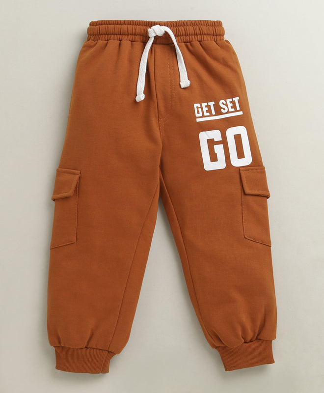 Rust Boys Cotton Full Length Jogger