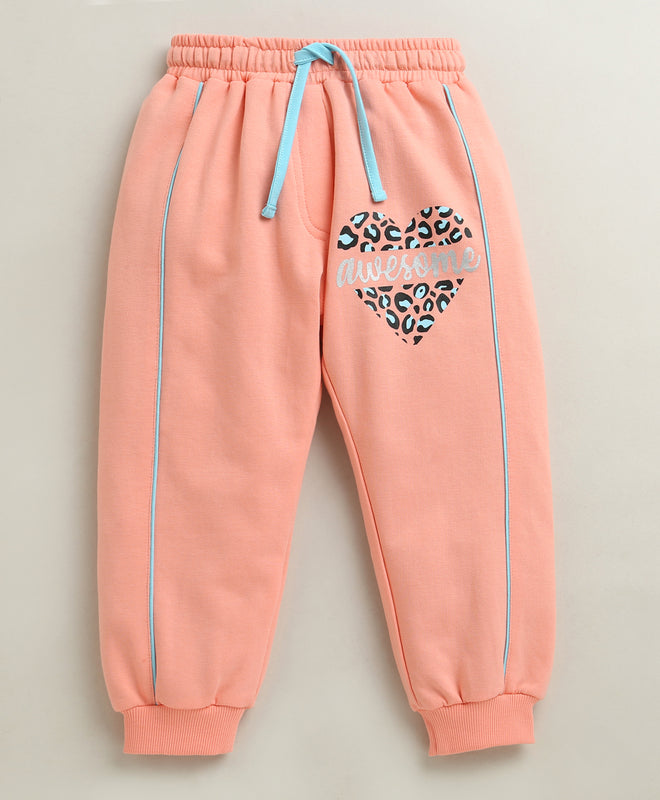 Peach Girls Cotton Jogger