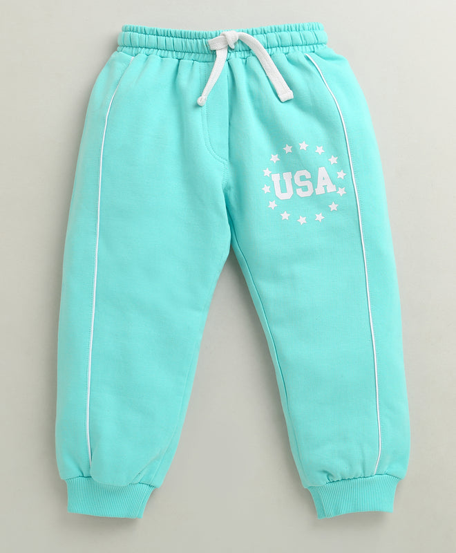 Turquoise Girls Cotton Jogger