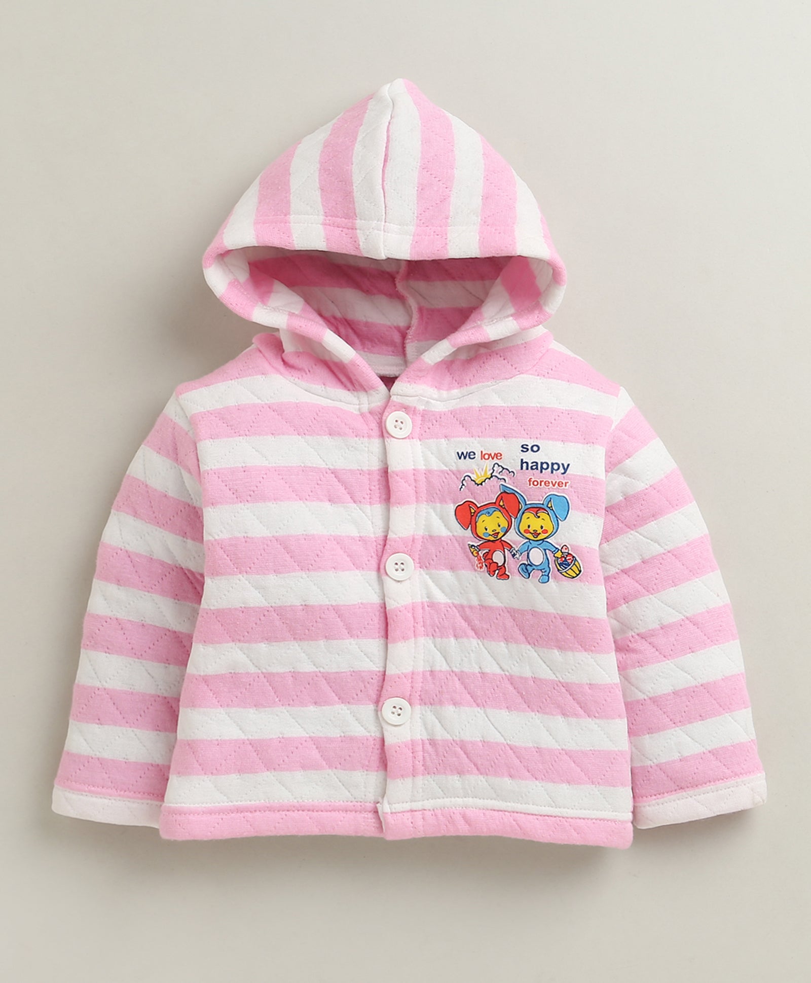 Pink Girls Full Sleeves Polyfill Winter Wear Set