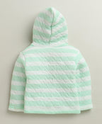 Bumzee Mint Green Striped Winter Set, Full Sleeves, Padded