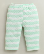 Bumzee Mint Green Striped Winter Set, Full Sleeves, Padded