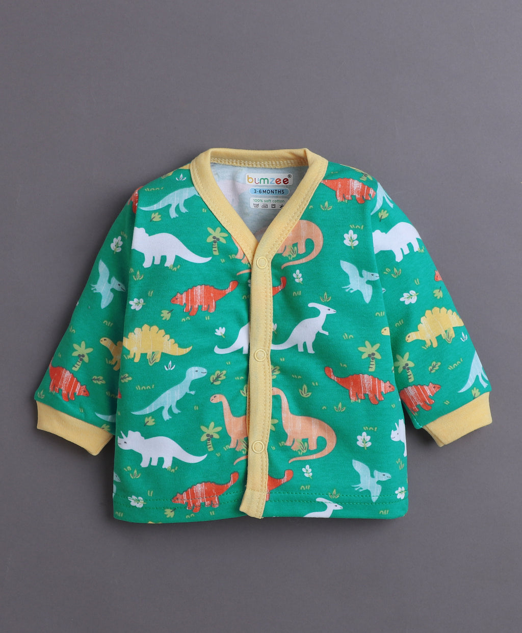Bumzee Green Animal Print Jabla & Pyjama Set, Full Sleeves, 100% Cotton
