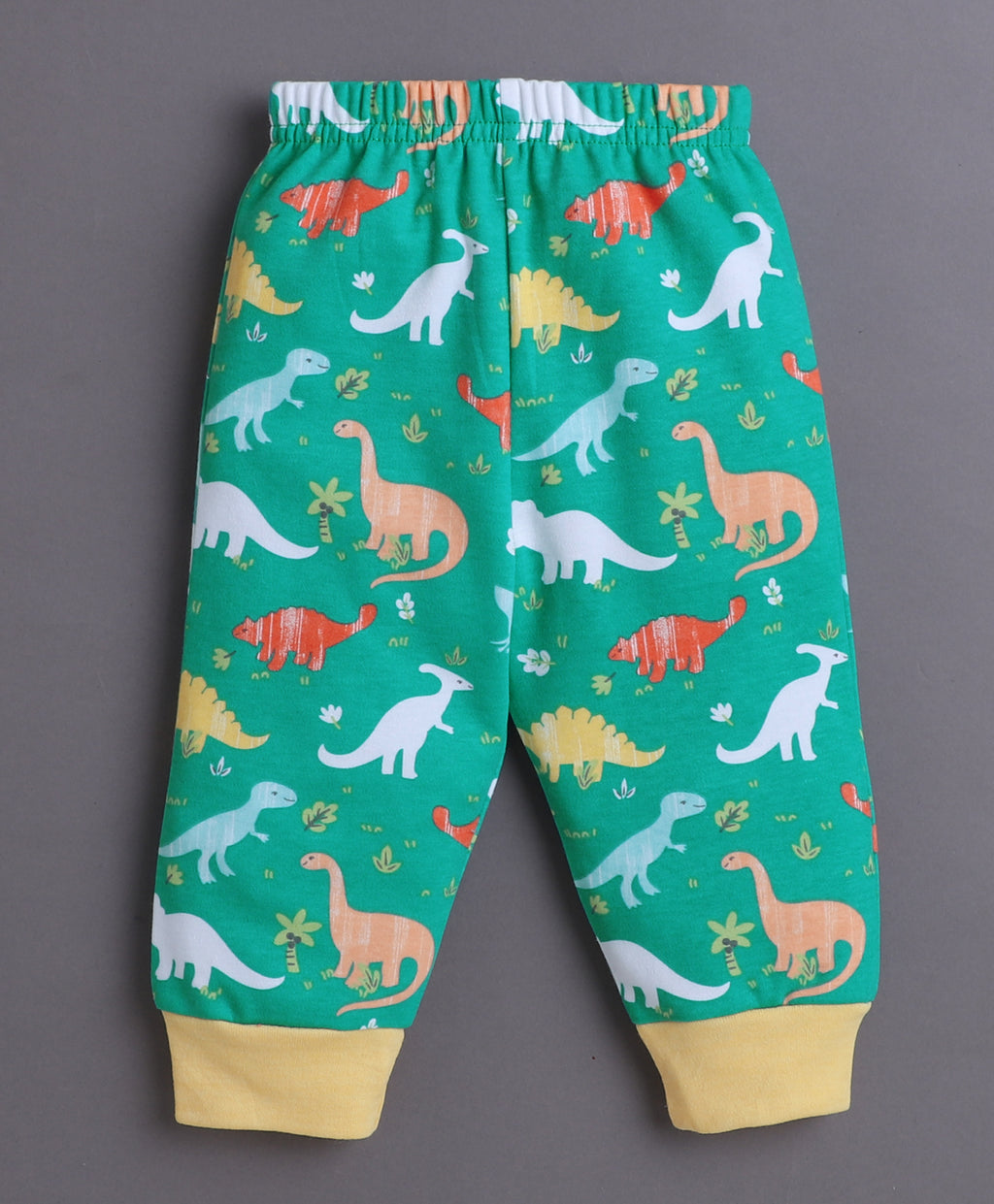 Bumzee Green Animal Print Jabla & Pyjama Set, Full Sleeves, 100% Cotton