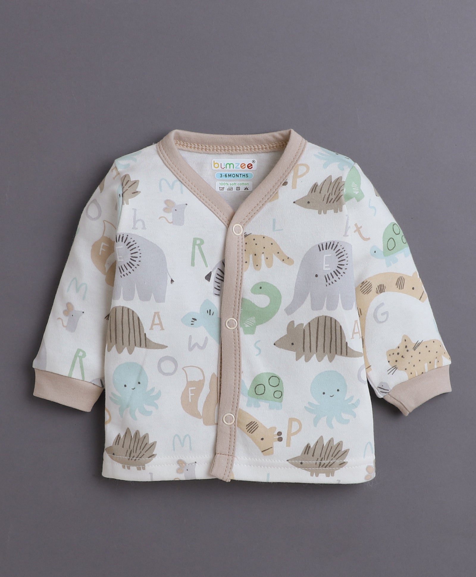 Beige Baby Boys Full Sleeves Jabla & Pyjama Set