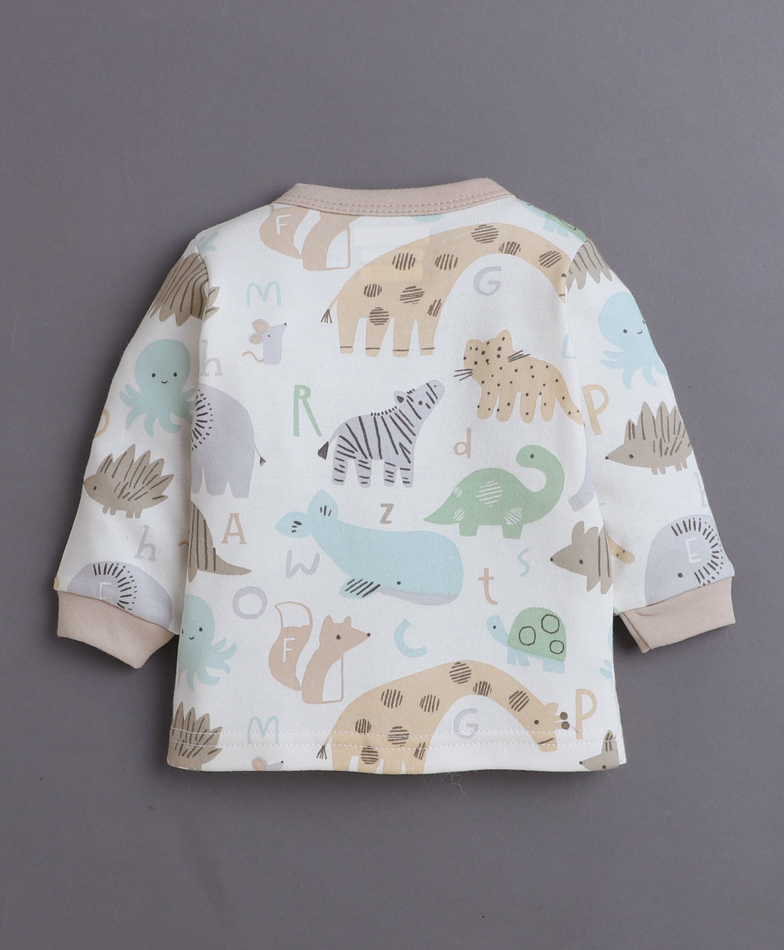Beige Baby Boys Full Sleeves Jabla & Pyjama Set