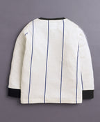 Bumzee Cream Striped T-Shirt & Pyjama Set, Full Sleeves, 100% Cotton