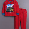 Red Boys Full Sleeves Cotton T-Shirt & Pyjama Set