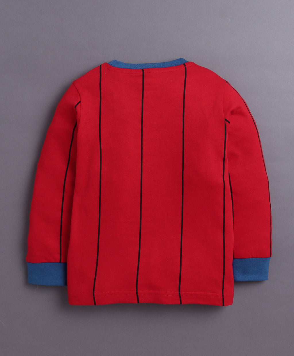 Bumzee Red Striped T-Shirt & Pyjama Set, Full Sleeves, 100% Cotton