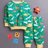 Green Boys Full Sleeves Cotton T-Shirt & Jogger Set