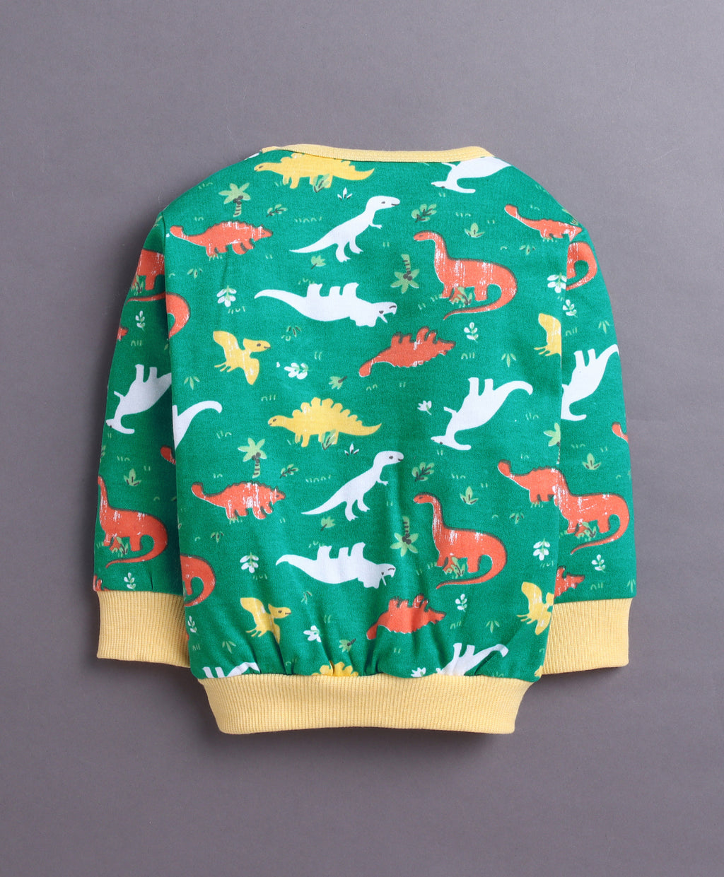Bumzee Green Animal Print T-Shirt & Jogger Set, Full Sleeves, 100% Cotton