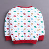 White & Red Boys Full Sleeves Cotton T-Shirt & Jogger Set