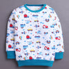 White & Royal Blue Boys Full Sleeves Cotton T-Shirt & Jogger Set