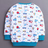 White & Royal Blue Boys Full Sleeves Cotton T-Shirt & Jogger Set