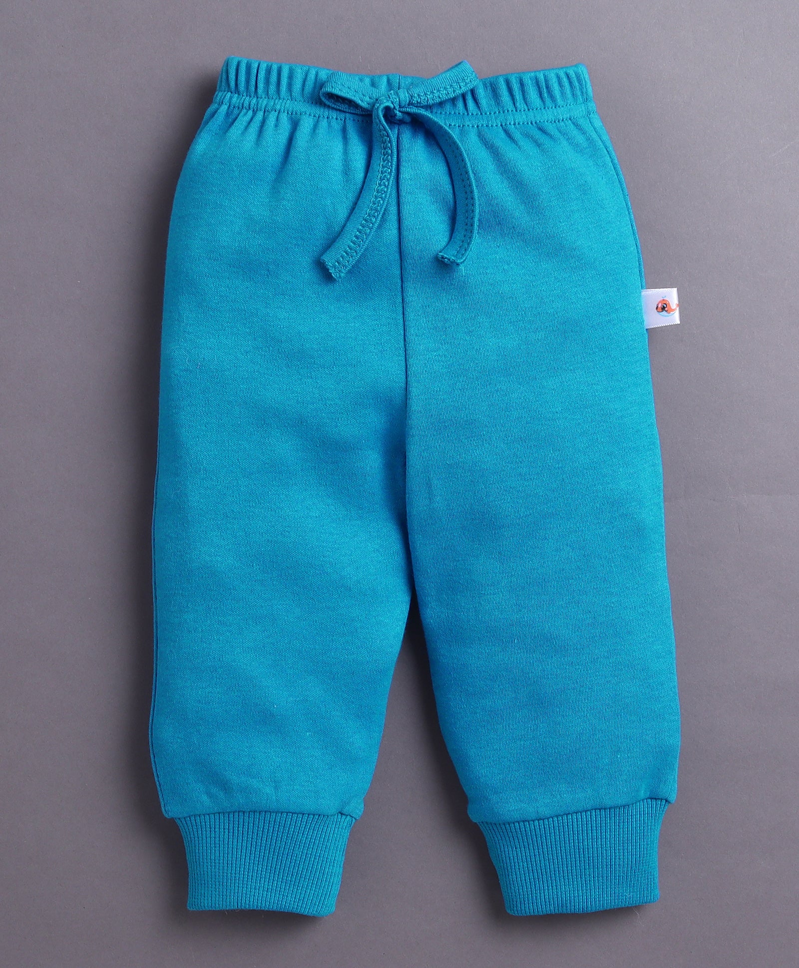 White & Royal Blue Boys Full Sleeves Cotton T-Shirt & Jogger Set