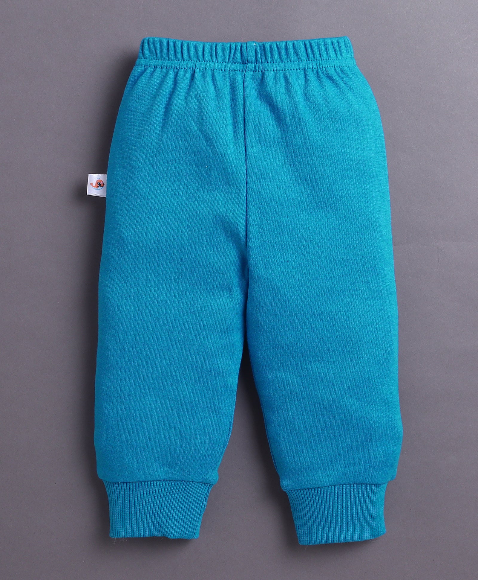 White & Royal Blue Boys Full Sleeves Cotton T-Shirt & Jogger Set