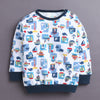 White & Navy Boys Full Sleeves Cotton T-Shirt & Jogger Set
