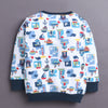White & Navy Boys Full Sleeves Cotton T-Shirt & Jogger Set