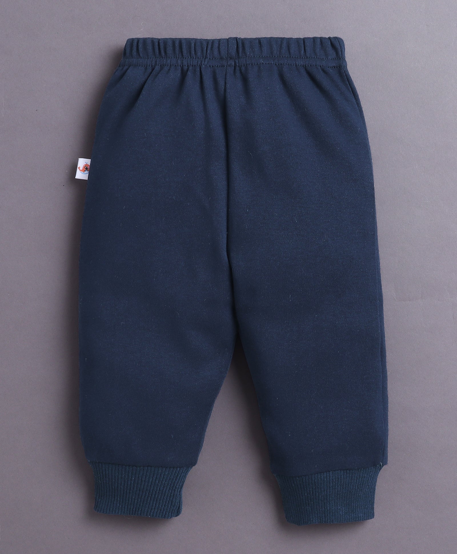 White & Navy Boys Full Sleeves Cotton T-Shirt & Jogger Set