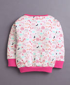 Bumzee Baby Pink & Pink Animal Print T-Shirt & Jogger Set, Full Sleeves