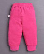 Bumzee Baby Pink & Pink Animal Print T-Shirt & Jogger Set, Full Sleeves